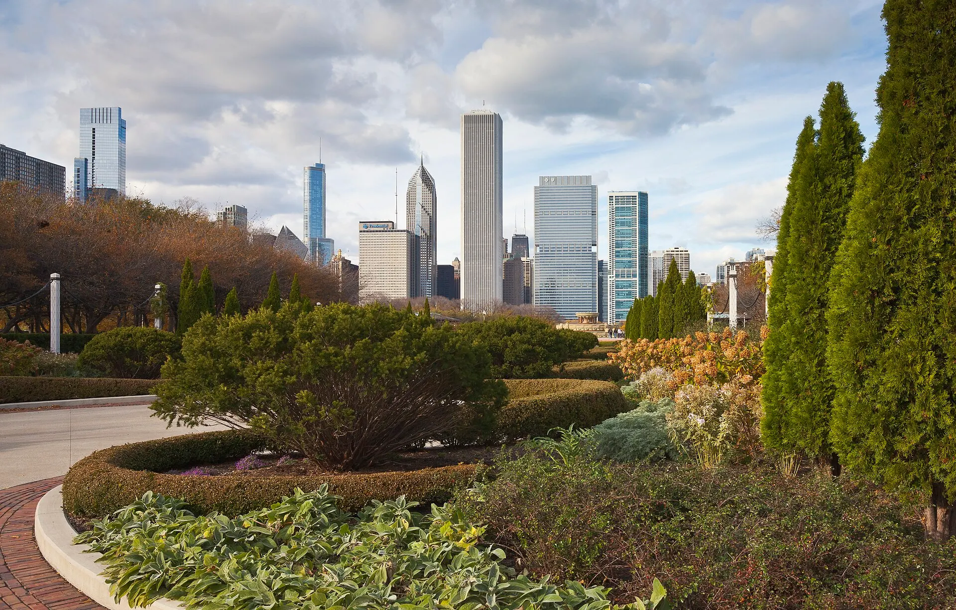 Chicago’s skyline above Grant Park.